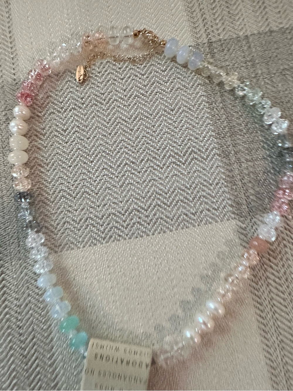Pastel Multi-Color Beaded Necklace  15”